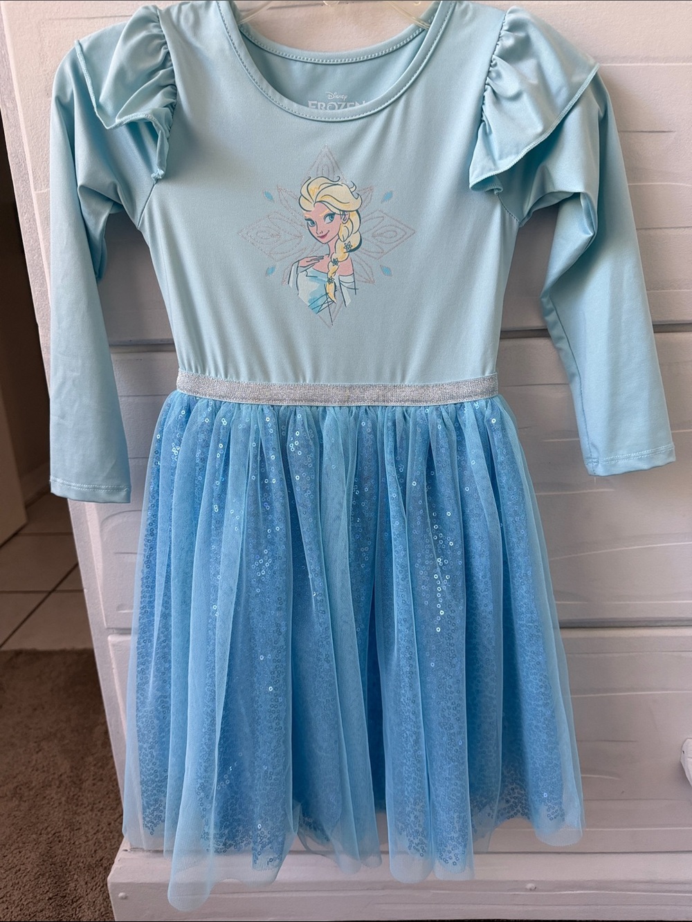 Disney Elsa Light Blue Sparkle Tulle Dress